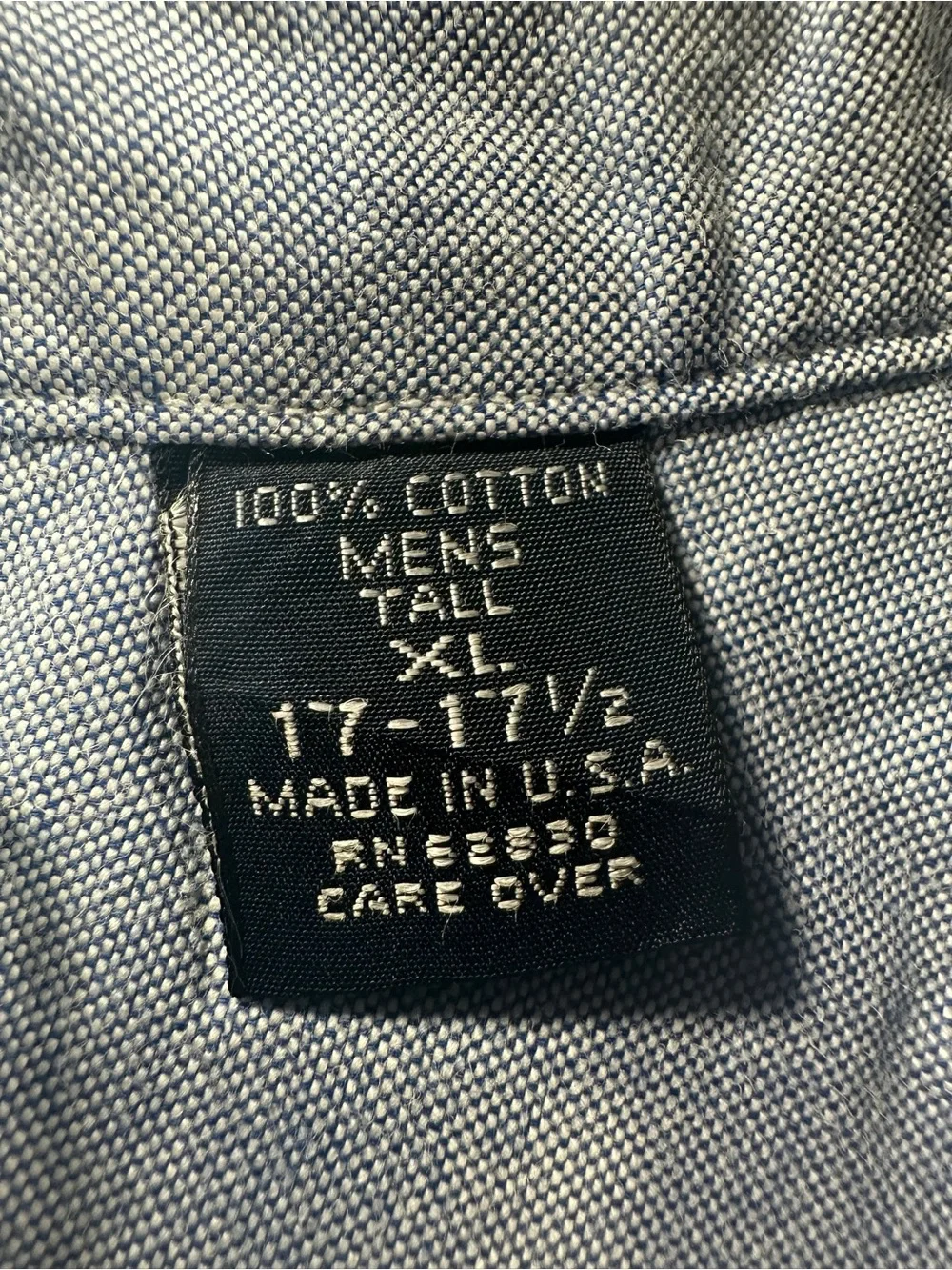 Vintage Lands' End Blue Oxford Shirt Men XL Tall Made USA Button Down Cotton